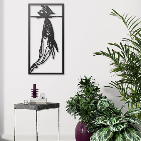 Whale and Boat Metal Wall Art Decor