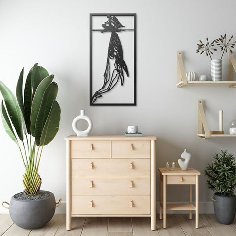 Whale and Boat Metal Wall Art Decor