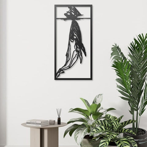 Whale and Boat Metal Wall Art Decor