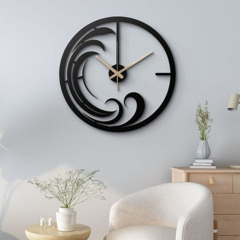 Wave Inspired Metal Wall Clock