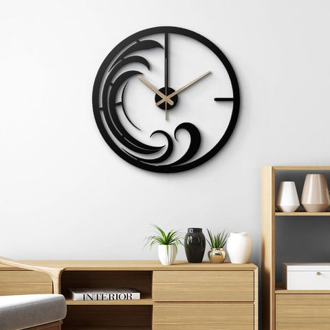 Wave Inspired Metal Wall Clock