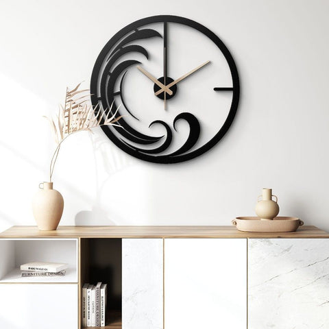 Wave Inspired Metal Wall Clock