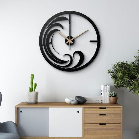 Wave Inspired Metal Wall Clock