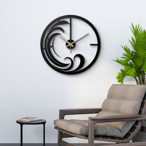 Wave Inspired Metal Wall Clock