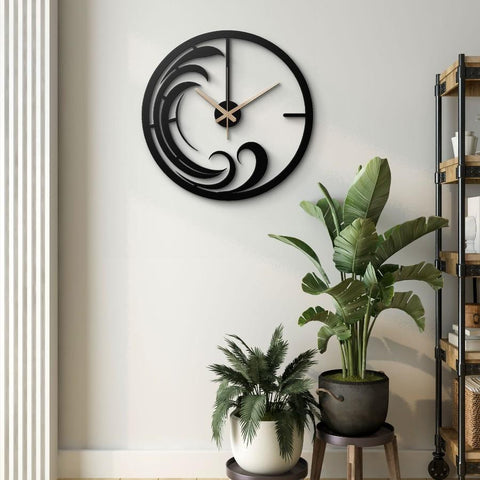 Wave Inspired Metal Wall Clock