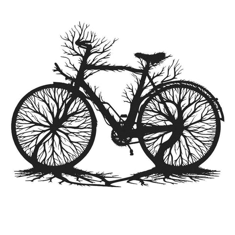 Tree Bicycle Metal Wall Art Decor