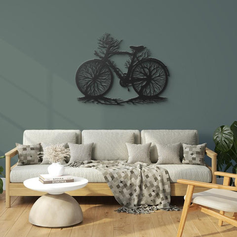 Tree Bicycle Metal Wall Art Decor
