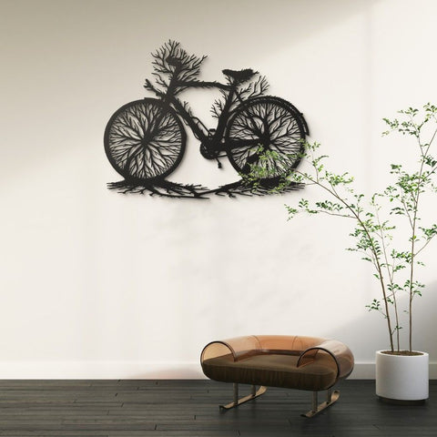 Tree Bicycle Metal Wall Art Decor