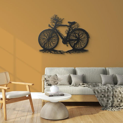Tree Bicycle Metal Wall Art Decor