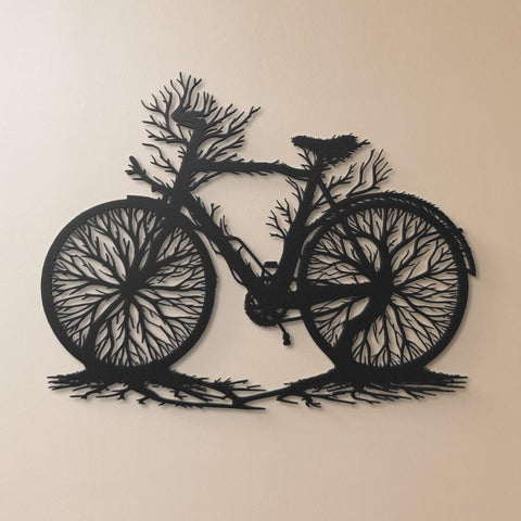 Tree Bicycle Metal Wall Art Decor