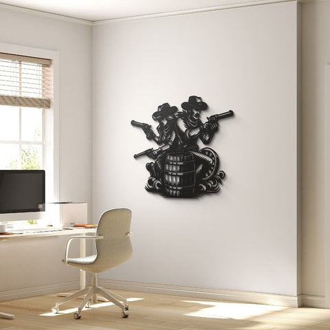 Cowboys Back To Back Metal Wall Art