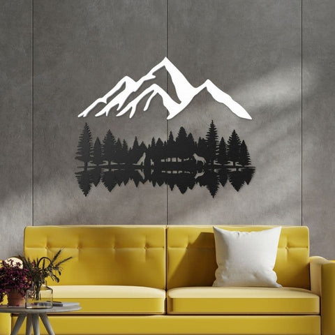 Wolf Family in Forest Metal Wall Art