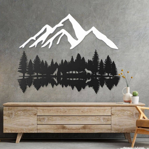 Wolf Family in Forest Metal Wall Art