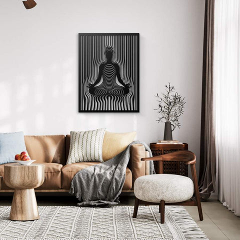 Woman Yoga Illusion Metal Wall Art