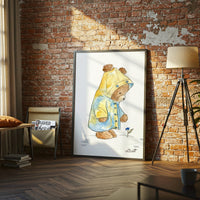 A Scott Teddy Bear Raincoat Wall Print Wall Poster Print