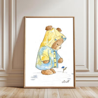 A Scott Teddy Bear Raincoat Wall Print Wall Poster Print
