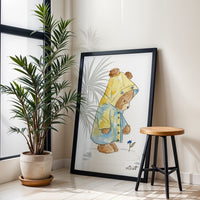 A Scott Teddy Bear Raincoat Wall Print Wall Poster Print