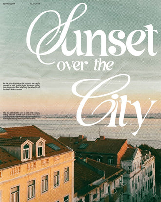 Sunset Over the City Quote Aesthetic Home Art Print