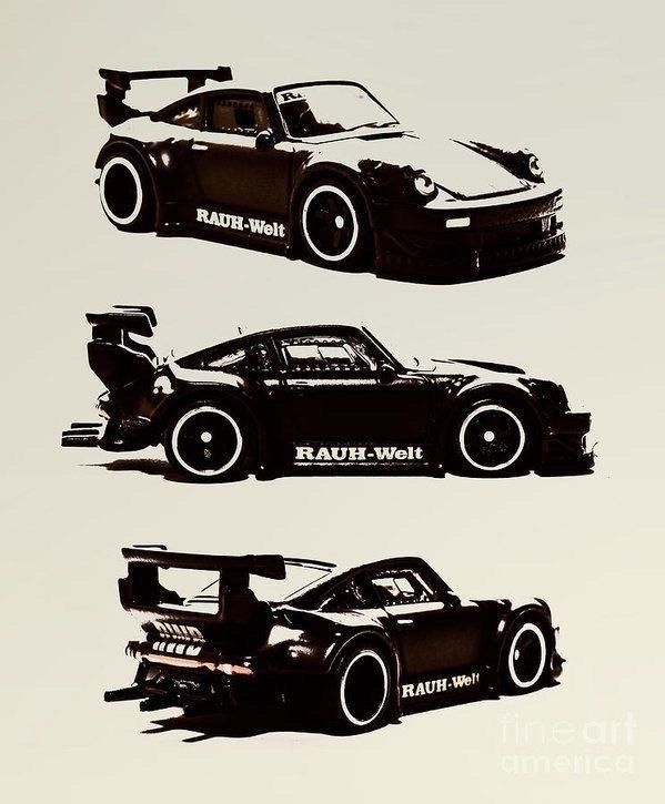 RAUH-Welt Porsche Retro Wall Print Décor Poster – Iconic Car Canvas Print