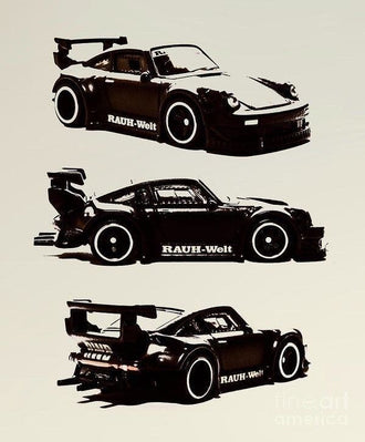 RAUH-Welt Porsche Retro Wall Print Décor Poster – Iconic Car Canvas Print