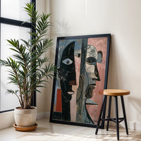 Aaron Non-Figurative Faces Painting Home Art Décor Poster