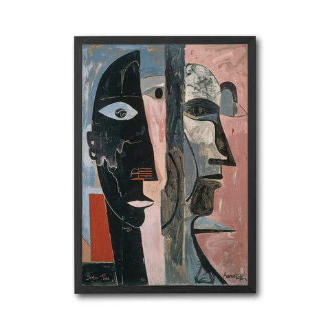Aaron Non-Figurative Faces Painting Home Art Décor Poster