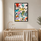 Abstract Art Eclectic Wall Art – Colorful Painterly Doodles