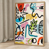 Abstract Art Eclectic Wall Art – Colorful Painterly Doodles