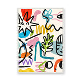 Abstract Art Eclectic Wall Art – Colorful Painterly Doodles