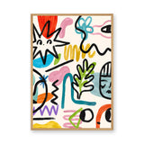 Abstract Art Eclectic Wall Art – Colorful Painterly Doodles