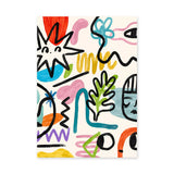 Abstract Art Eclectic Wall Art – Colorful Painterly Doodles