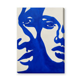 Abstract Art Modern Minimalist Wall Art – Cobalt Blue Shapes on Cream