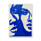 Abstract Art Modern Minimalist Wall Art – Cobalt Blue Shapes on Cream