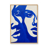 Abstract Art Modern Minimalist Wall Art – Cobalt Blue Shapes on Cream