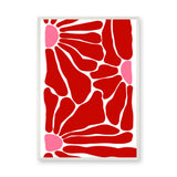 Abstract Art Modern Minimalist Wall Art – Red and Pink Organic Shapes