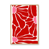 Abstract Art Modern Minimalist Wall Art – Red and Pink Organic Shapes
