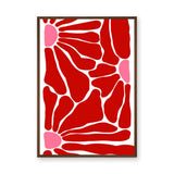 Abstract Art Modern Minimalist Wall Art – Red and Pink Organic Shapes