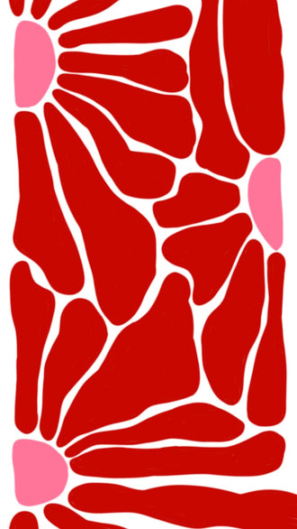 Abstract Art Modern Minimalist Wall Art – Red and Pink Organic Shapes