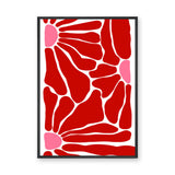 Abstract Art Modern Minimalist Wall Art – Red and Pink Organic Shapes