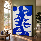 Abstract Art Modern Wall Art – Cobalt Blue Organic Shapes on White
