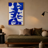 Abstract Art Modern Wall Art – Cobalt Blue Organic Shapes on White