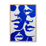Abstract Art Modern Wall Art – Cobalt Blue Organic Shapes on White