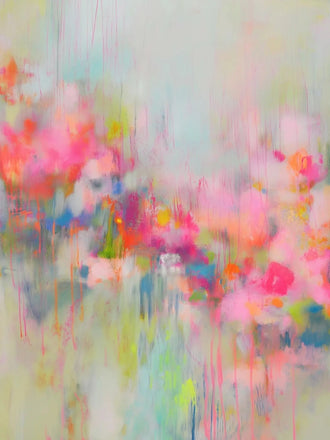 Abstract Art Modern Wall Art – Colorful Pastel Drip Print