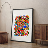 Abstract Art Modern Wall Art – Colorful Swirl Tangle Print