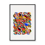 Abstract Art Modern Wall Art – Colorful Swirl Tangle Print
