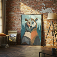 Expressive Bear Illustration Wall Décor Print – Contemporary Animal Print for Home Décor