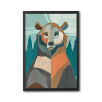 Expressive Bear Illustration Wall Décor Print – Contemporary Animal Print for Home Décor