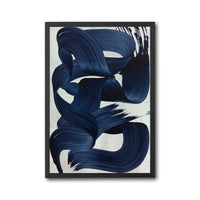 Expressive Blue Brushstroke Wall Décor – Navy Blue Abstract Canvas Print, Contemporary Brush Art for Minimal Home Décor