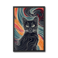Expressive Cat Illustration Aesthetic Wall Poster Print