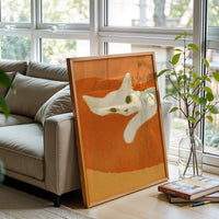 Expressive Cat Illustration Aesthetic Wall Print Décor Poster